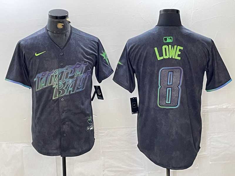 Men's Tampa Bay Rays #8 Brandon Lowe Charcoal 2024 City Connect Limited Cool Base Jersey,We sell and wholesale Men's Tampa Bay Rays #8 Brandon Lowe Charcoal 2024 City Connect Limited Cool Base Jersey on line form chian!